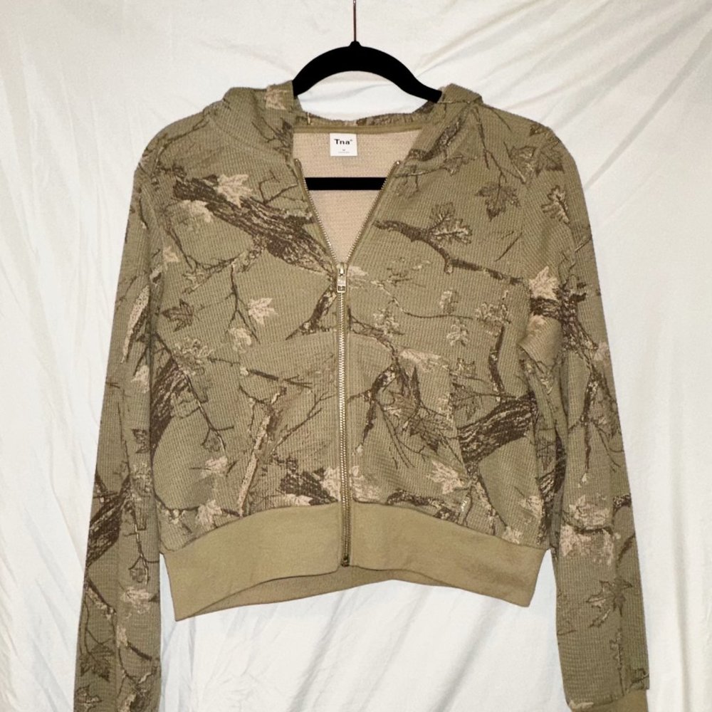 Camo Aritzia Cropped Sweatshirt